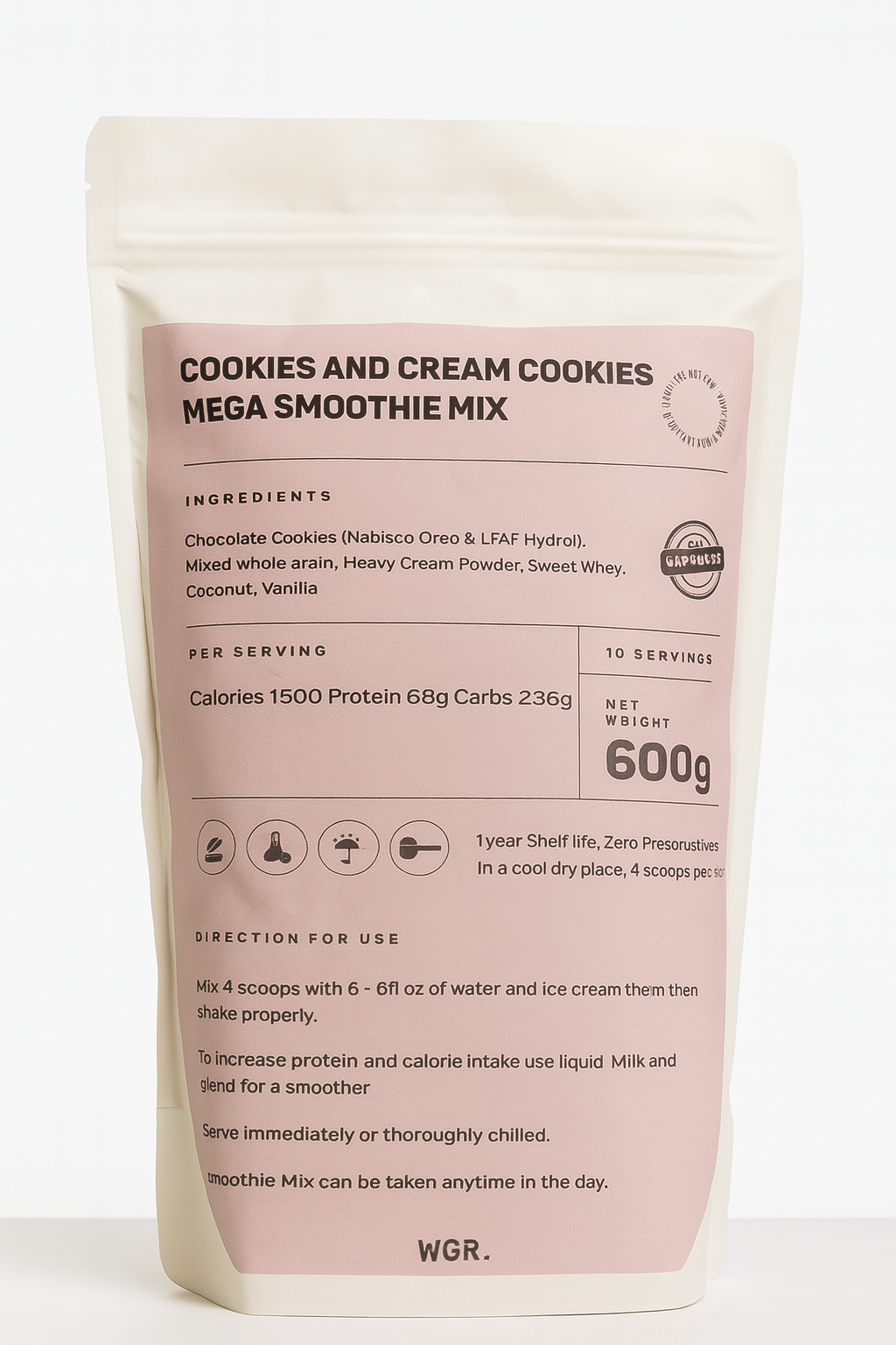 Smoothie ultra-calorique Cookie and Cream