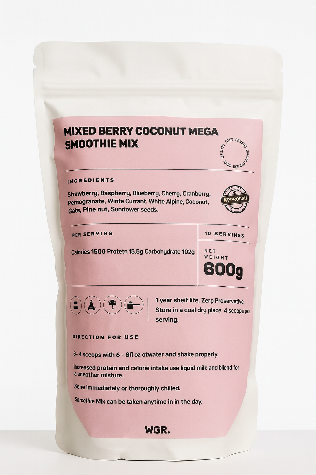 Smoothie ultra-calorique coco/berry